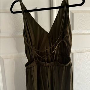 Long/maxi olive green strappy dress
